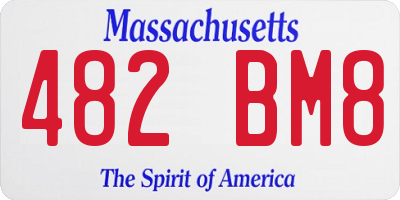 MA license plate 482BM8