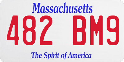MA license plate 482BM9