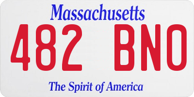 MA license plate 482BN0