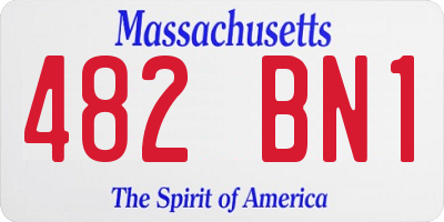 MA license plate 482BN1