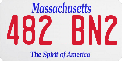 MA license plate 482BN2