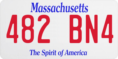 MA license plate 482BN4