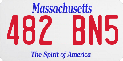 MA license plate 482BN5