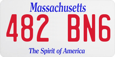 MA license plate 482BN6