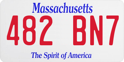 MA license plate 482BN7
