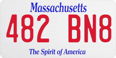 MA license plate 482BN8
