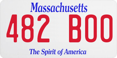 MA license plate 482BO0