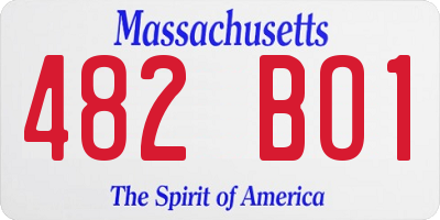 MA license plate 482BO1