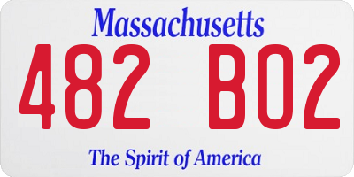 MA license plate 482BO2
