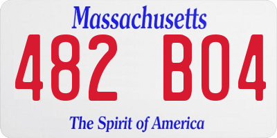 MA license plate 482BO4