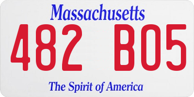MA license plate 482BO5