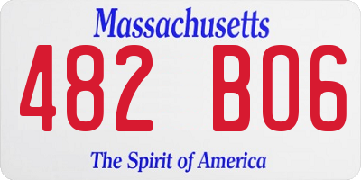 MA license plate 482BO6