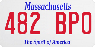 MA license plate 482BP0