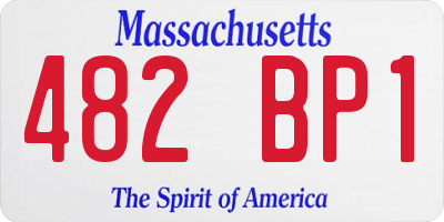 MA license plate 482BP1