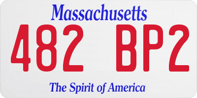 MA license plate 482BP2