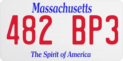 MA license plate 482BP3