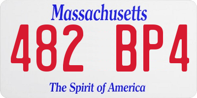 MA license plate 482BP4