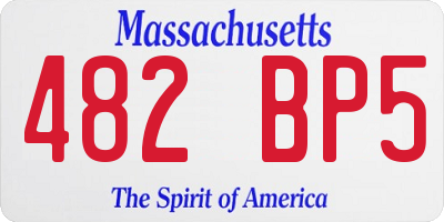 MA license plate 482BP5