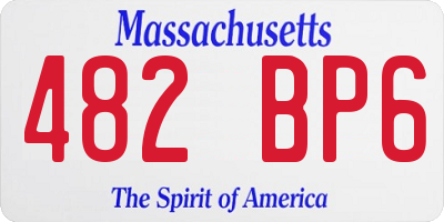 MA license plate 482BP6