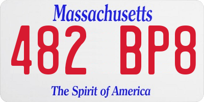 MA license plate 482BP8
