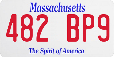 MA license plate 482BP9
