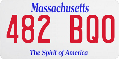 MA license plate 482BQ0