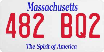 MA license plate 482BQ2