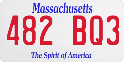 MA license plate 482BQ3