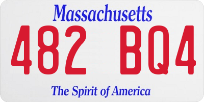 MA license plate 482BQ4