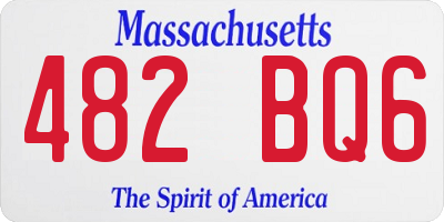 MA license plate 482BQ6