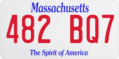 MA license plate 482BQ7