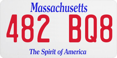 MA license plate 482BQ8