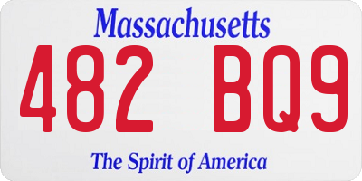 MA license plate 482BQ9