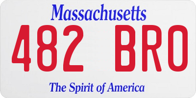 MA license plate 482BR0