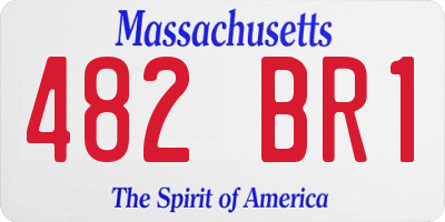 MA license plate 482BR1