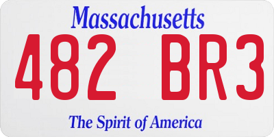 MA license plate 482BR3