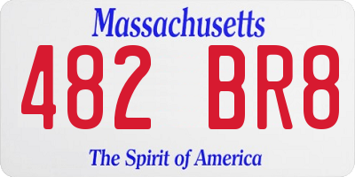 MA license plate 482BR8
