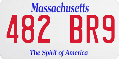 MA license plate 482BR9
