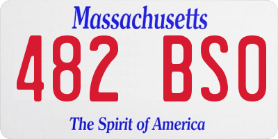 MA license plate 482BS0