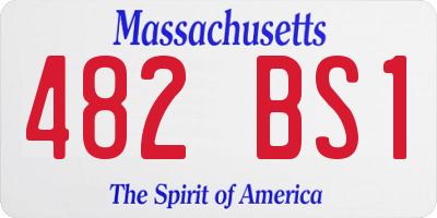 MA license plate 482BS1