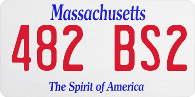MA license plate 482BS2
