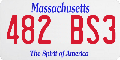 MA license plate 482BS3