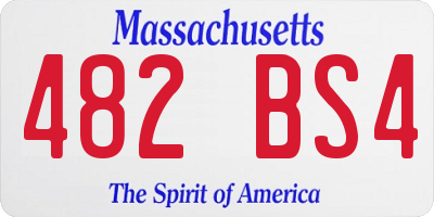 MA license plate 482BS4