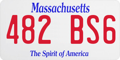 MA license plate 482BS6