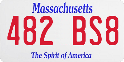 MA license plate 482BS8
