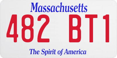 MA license plate 482BT1