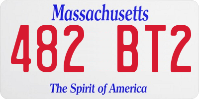 MA license plate 482BT2