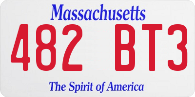 MA license plate 482BT3