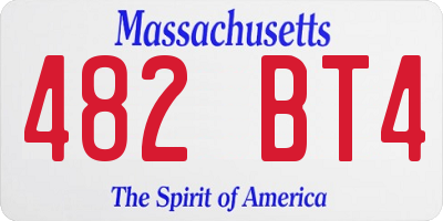 MA license plate 482BT4