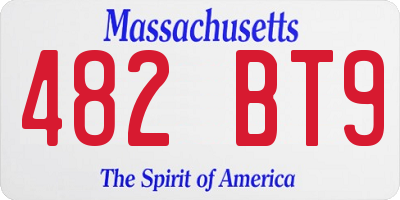 MA license plate 482BT9